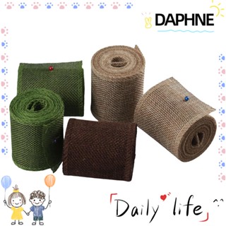 Daphne ริบบิ้นผ้ากระสอบธรรมชาติ สีน้ําตาลส้ม สีเขียวธรรมชาติ คุณภาพสูง 2.4 นิ้ว x 2.74 หลา สําหรับต้นคริสต์มาส 8 ชิ้น