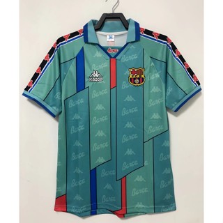 เสื้อกีฬาลําลอง คุณภาพสูง สไตล์วินเทจ 96-97 Barcelona