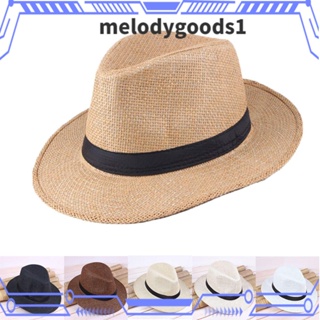 MELODYGOODS1 หมวกฟาง สไตล์คาวบอย เหมาะกับเดินชายหาดกลางแจ้ง แฟชั่นฤดูร้อน สําหรับผู้ชาย