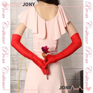 Jony ถุงมือยาว ผ้าซาติน หลากสี แฟชั่น สําหรับเจ้าสาว งานแต่งงาน งานพรอม