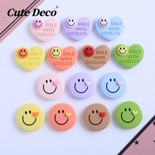 【Cute Deco】กระดุมเรซิ่น รูปหน้ายิ้มน่ารัก DIY สําหรับตกแต่งรองเท้า Crocs