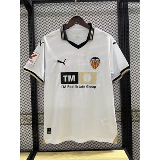 เสื้อกีฬาแขนสั้น ลายทีมชาติฟุตบอล Valencia Home Jersey 23-24 ไซส์ S-XXL ชุดเหย้า สําหรับผู้ชาย