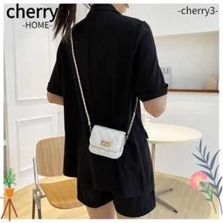 Cherry3 กระเป๋าสะพายข้าง ทรงสี่เหลี่ยม ขนาดเล็ก แต่งสายโซ่ ประดับเพชร สีดํา สไตล์วินเทจ สําหรับผู้หญิง