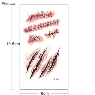 Weijiao% สติกเกอร์รอยสัก ลายผีดิบ 3D พร้อมสติกเกอร์เลือดปลอม สําหรับตกแต่งปาร์ตี้ฮาโลวีน 3 ชิ้น