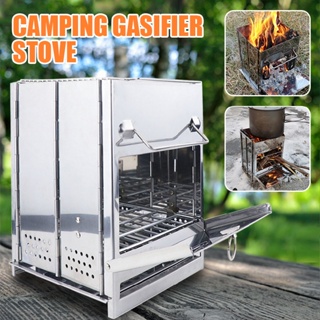 New Stainless Steel Folding Barbecue Stove Square Firewood Stove Picnic Stove