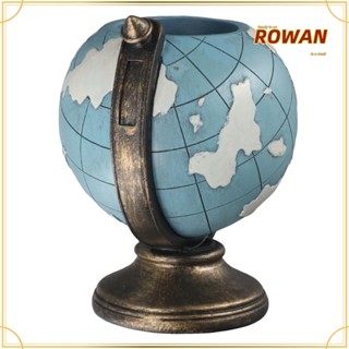 Rowans ที่วางดินสอเรซิ่น รูปลูกโลก สีฟ้า สําหรับตกแต่งบ้าน ออฟฟิศ