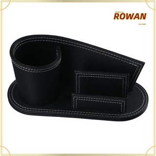 Rowans ที่ใส่ดินสอหนังเทียม สีดํา อุปกรณ์เสริมสํานักงาน ที่ทํางาน ที่ใส่นามบัตร ขาตั้งสํานักงาน