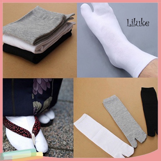 Lk–1 คู่ ถุงเท้ากิโมโน ญี่ปุ่น Unisex รองเท้าแตะแยกนิ้วเท้า Tabi Ninja Geta – โปรปัง