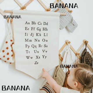 Banana1 ผ้าใบแขวน เครื่องมือการเรียนรู้ เครื่องประดับห้องเด็ก แบนเนอร์ติดผนัง