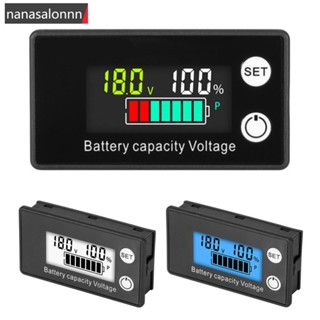 Nanasn| เครื่องวัดแรงดันไฟฟ้าแบตเตอรี่ลิเธียม DC 8V-100V LiFePO4 12V 24V 48V 72V สําหรับแบตเตอรี่ LCD 6133A S9T4