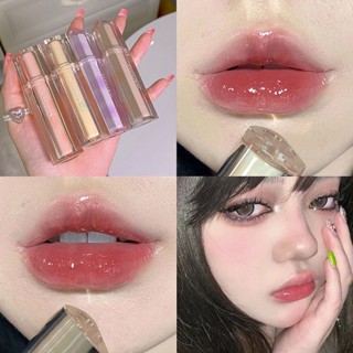 Hot Sale# Cappuvini iced tea mirror Lip Glaze Water gloss lip gloss glass jelly lip triangle transparent tube domestic lip gloss 8cc