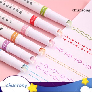 Chunrong ปากกามาร์กเกอร์ ทรงโค้ง ลายน่ารัก สีสดใส สําหรับเขียน เขียน เขียน เขียน ออกแบบ 6 ชิ้น