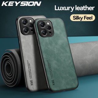 Keysion เคสโทรศัพท์มือถือหนัง ซิลิโคนนิ่ม PC กันกระแทก หรูหรา สําหรับ Redmi 12 12 4G