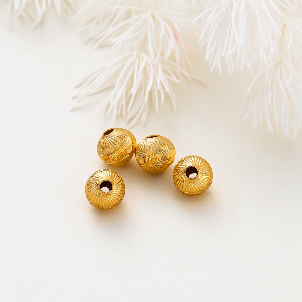 St. kunkka ลูกปัดชุบทองแท้ 18K 4-6 มม. สําหรับทําเครื่องประดับ 20 ชิ้น - รูปที่ 4