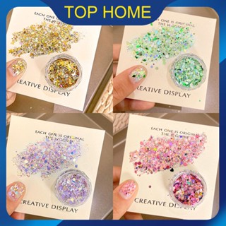 BAOSHIMAN เครื่องประดับเล็บสุทธิเลื่อมสีแดง Burst Laser Gradient Glitter Powder Material Pack Mixed Nail Decoration Top1Store