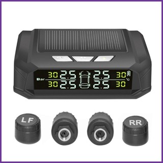 ระบบตรวจสอบความดันลมยาง TPMS ไร้สาย พลังงานแสงอาทิตย์ RV TPMS พร้อมจอแสดงผล LCD 4 เซนเซอร์ TPMS สําหรับรถพ่วง เดินทาง lofuth