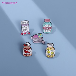 Purelove&gt; ใหม่ เข็มกลัด รูปแคปซูลยา ขวดยา ขนาดเล็ก เครื่องประดับแฟชั่น สําหรับติดเสื้อผ้า กระเป๋า