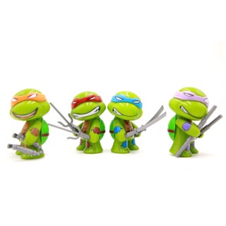 Fash โมเดลฟิกเกอร์ TMNT Q Version Teenage Mutant Ninja Turtles ของเล่นสําหรับเด็ก 4 ชิ้น