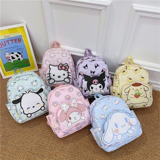 กระเป๋าเป้สะพายหลัง ลายการ์ตูน Sanrio My Melody Cinnamoroll Kuromi Pochacco Pom Pom Purin น่ารัก สําหรับเด็กผู้หญิง เหมาะกับการเดินทาง