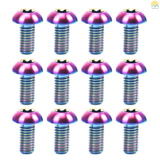 Risk สกรูจานเบรกโรเตอร์ ไทเทเนียม T25 M5×10 มม. 12 ชิ้น สําหรับจักรยานเสือภูเขา