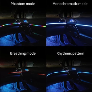 Universal รถ Ambient ไฟ LED ภายใน RGB Symphony บรรยากาศโคมไฟ USB APP และรีโมทคอนโทรลแถบอะคริลิค 5V