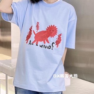 &amp;quot;พร้อมส่ง&amp;quot; เสื้อยืดแขนสั้น ผ้าฝ้าย พิมพ์ลายหมี AV สไตล์เกาหลี