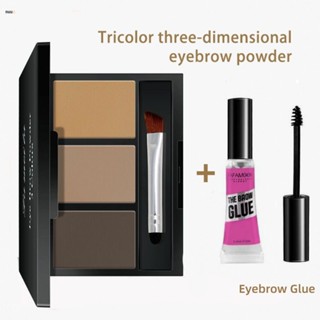 Lameila Tricolor Eyebrow Powder ดินสอเขียนคิ้วกันน้ำของแท้, Non Halo Dyeing, ไม่เปลี่ยนสีง่าย, Three In One Beginner 3605 nuuo