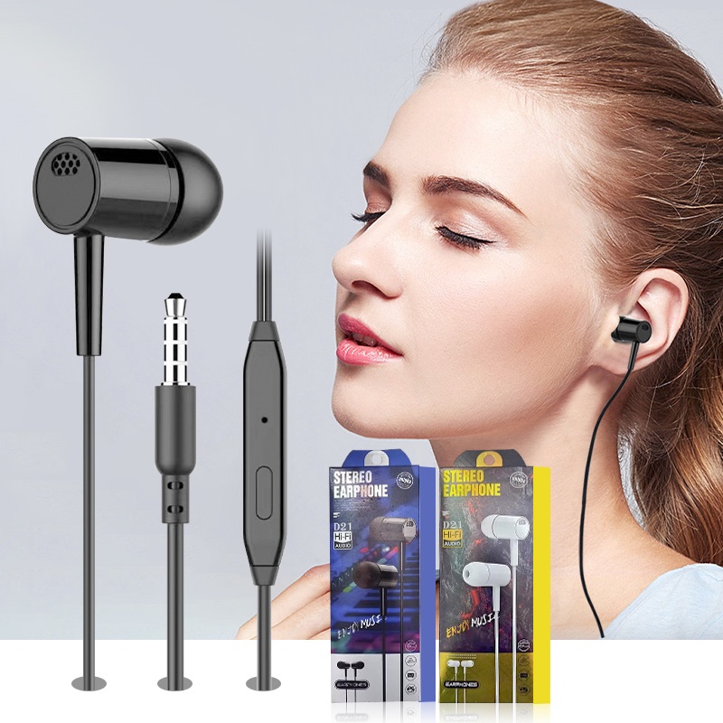 แน่นตัดเสียงรบกวน Wired headphonesหูฟังโทรศัพท์  หูฟังมีไมค์ หูฟัง（1119）