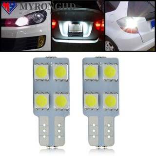 Myronghd หลอดไฟ LED COB 5050 4SMD 2 ชิ้น สําหรับติดป้ายทะเบียนรถยนต์ 2 ชิ้น