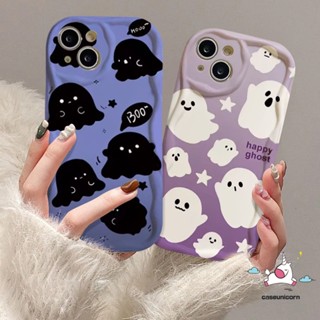 เคสโทรศัพท์มือถือนิ่ม ขอบโค้ง ลายการ์ตูนผีน้อยน่ารัก สีดํา สีขาว สําหรับ Infinix Hot 30i 9 10Lite 8 Hot 8 9 30 12 10 11 20 Play Note 12 G96 Smart 7 6 6Plus 5 3D