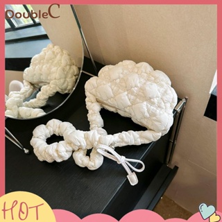 【Double C 】✿   กระเป๋าถือ แบบผูกเชือก ลายก้อนเมฆ แฟชั่นฤดูร้อน สําหรับผู้หญิง