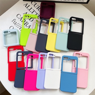 เคสโทรศัพท์ ซิลิโคนนิ่ม กันกระแทก สีพื้น หรูหรา สําหรับ Samsung Galaxy Z Flip 5 Z Flip 4 Z Flip 3 5G Z Flip 5 4 3 5G