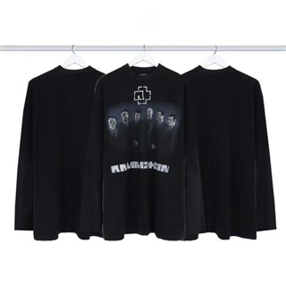 เสื้อยืดแขนยาวลําลอง ผ้าฝ้าย ปักลายตัวอักษร German chariot band BA666B ทรงหลวม ขนาดเล็ก พลัสไซซ์ แฟชั่นคู่รัก สําหรับผู้ชาย และผู้หญิง