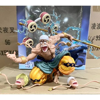 Anime figure one piece Enel Thunder squatting posture PVC 20 m With 3 heads