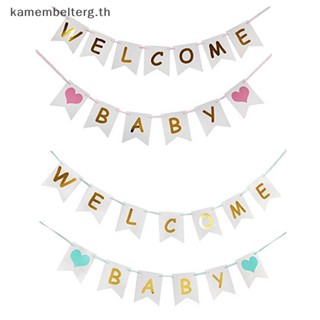 Kam ธงแบนเนอร์กระดาษ ลาย Welcome สําหรับตกแต่งวันเกิดเด็กทารก