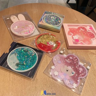 ที่รองแก้วอะคริลิค Pvc Rabbit Quicksand Coaster Ocean Fish Scale Coaster Insulation Pad Water Coaster MOLISA