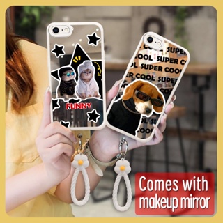 interest Makeup mirror Phone Case For iphone 7/8/iphone SE 2020/SE2 Liquid silicone literature texture Full edging lovely