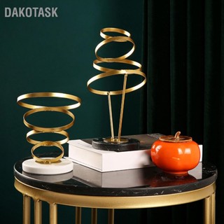  DAKOTASK นามธรรม Swirl Sculpture โลหะที่แข็งแกร่งรอบฐานสง่างามสีทองประติมากรรมรูปทรงเรขาคณิตสำหรับร้านกาแฟห้องสมุดสำนักงานครอบครัว