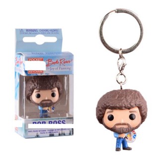 พวงกุญแจ จี้ตุ๊กตาฟิกเกอร์ Funko POP The Joy of Painting Bob Ross