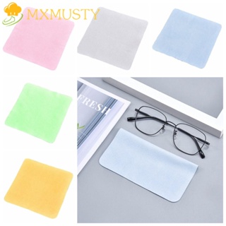 Mxmusty ผ้าเช็ดแว่นตา สีพื้น ทําความสะอาดแว่นตา เลนส์ แบบพกพา หน้าจอโทรศัพท์ ไมโครไฟเบอร์ ทําความสะอาดกล้อง