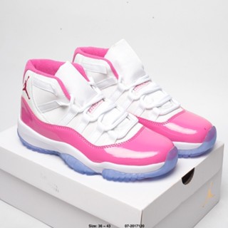 Aj11 รองเท้าผ้าใบบาสเก็ตบอล ข้อสูง สีชมพู ใส่สบาย กันลื่น แฟชั่นสําหรับผู้หญิง