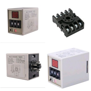 สุดคุ้ม แถมฟรีซ็อกเก็ต👍CH3 CH3-AB 10A 220V Timer Delay Relay 0.01s-990hสินค้า​พร้อม​