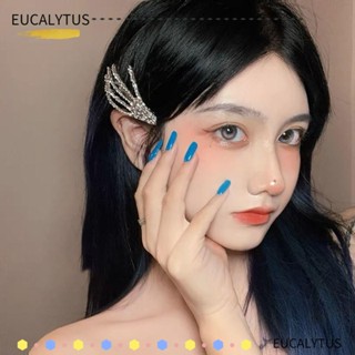 Eutus กิ๊บติดผม รูปหัวกะโหลก ประดับเพชร สไตล์โกธิค ฮาโลวีน สําหรับผู้หญิง