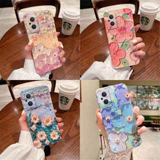 เคสโทรศัพท์OPPO Reno7 z Reno6 z Reno7 Reno6 4G Reno5ซิลิโคน แบบนิ่ม ลายภาพวาดสีน้ํามัน รูปดอกไม้ สําหรับ เคสOPPO Reno7 Reno6 Pro 5G