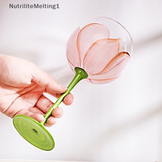 [NutriliteMelting1] แก้วไวน์แดง ลายดอกไม้