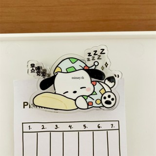 Sanrio คลิปแมวน้ำอะคริลิคเรืองแสง Light Up คลิปการ์ตูนกิ๊บ Cinnamoroll Dog Cat Duck Bill Clip Cute Luminous Bangs Hair mimay