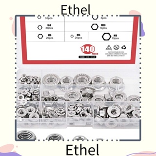 Ethel1 ชุดน็อตหน้าแปลนหกเหลี่ยม สเตนเลส 304 7 ขนาด สีเงิน สําหรับเครื่องใช้ในครัวเรือน 140 ชิ้น