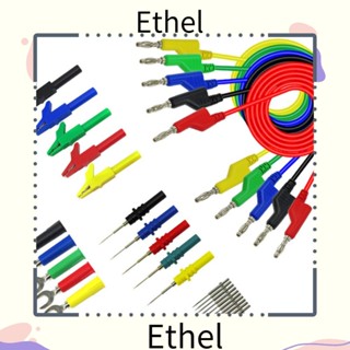 Ethel1 ชุดสายทดสอบสายไฟ คลิปปากจระเข้ ตัว U ทองแดง 100 ซม. ทนทาน 4 มม. 31 ชิ้น