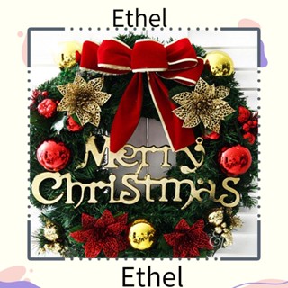 Ethel1 พวงหรีดคริสต์มาส แฮนด์เมด สําหรับตกแต่งบ้าน