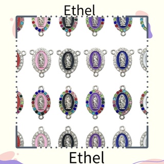 Ethel1 จี้สร้อยคอ สร้อยข้อมือ อัลลอย รูปพระแม่มารี ประดับพลอยเทียม คละสี 24 ชิ้น 24 ชิ้น